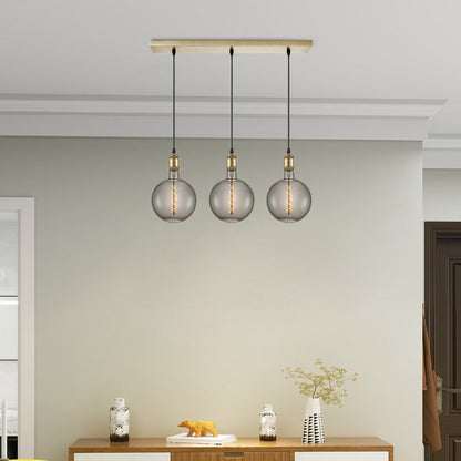 Home Sweet Home hanglamp vintage - 3 LED lamp G180 - dimbaar E27 rook