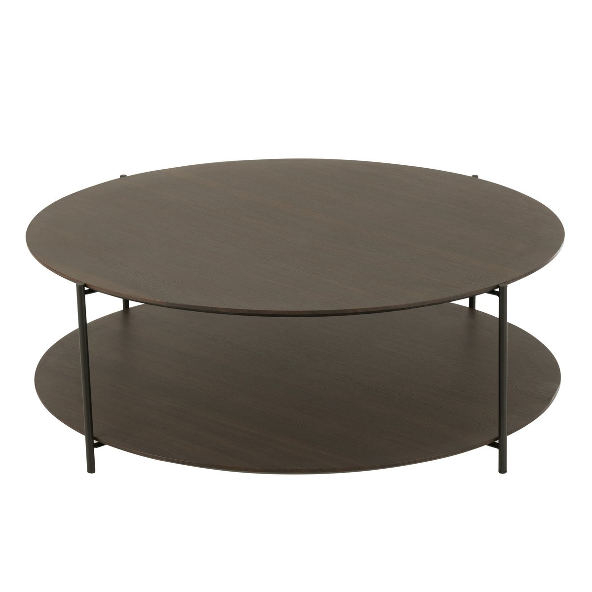 J-Line Salontafel Rond Mdf/Metaal Donkerbruin Large