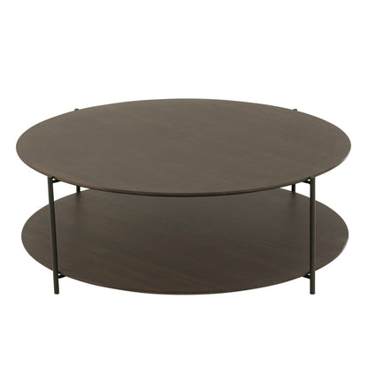 J-Line Salontafel Rond Mdf/Metaal Donkerbruin Large