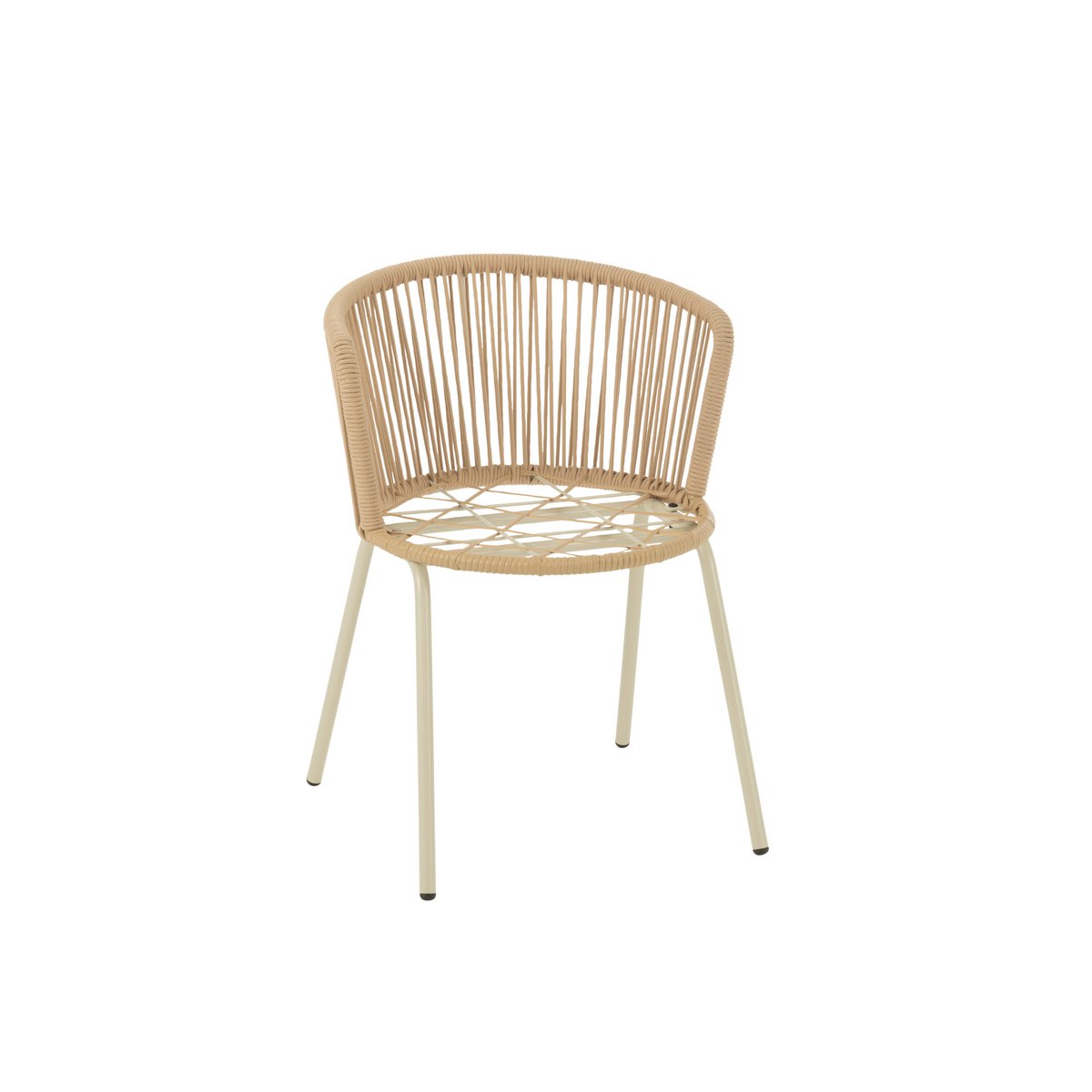 J-Line Stoel Toa Metaal/Koord Beige