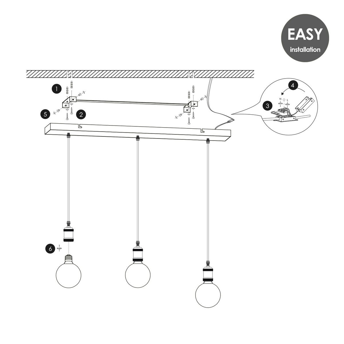 Home Sweet Home hanglamp brons vintage - 3 LED -dimbaar E27 amber