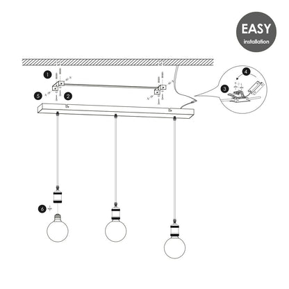 Home Sweet Home hanglamp brons vintage - 3 LED -dimbaar E27 amber