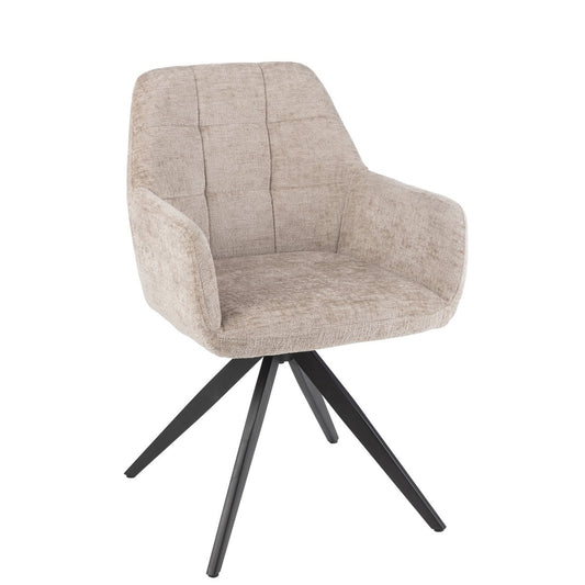 J-Line stoel Louna - ijzer/acryl - beige/lichtgrijs