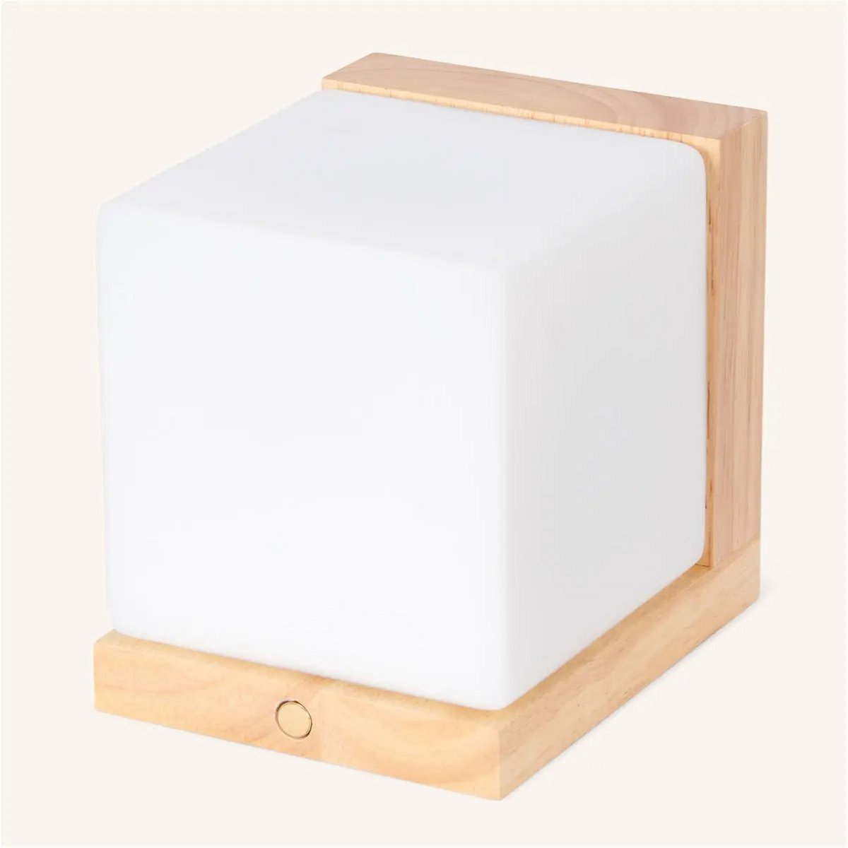 Lizzy lichtbruine vierkant oplaadbare houten wandlamp - draadloze, dimbare en stijlvolle verlichting