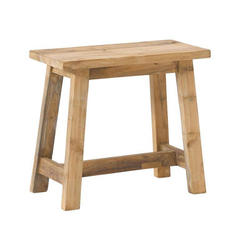 HSM Collection-Rechthoekige Kruk Lawas-50x27x46-Naturel-Teak
