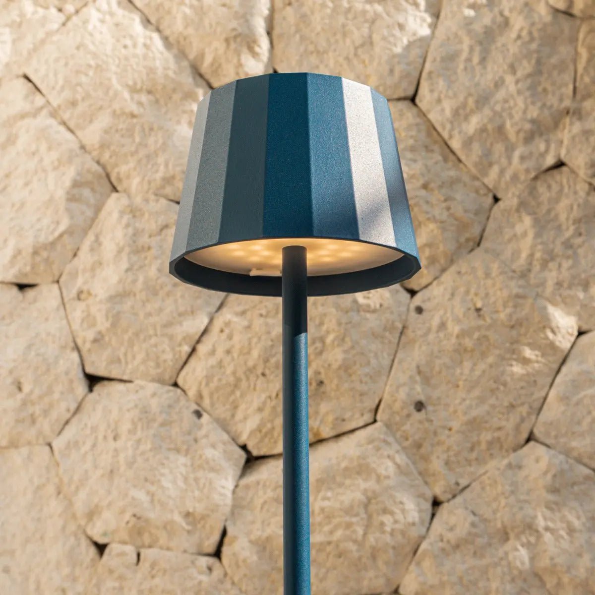 Wouter delftware blauw oplaadbare tafellamp-draadloos opladen, dimable, 120 uur batterijduur