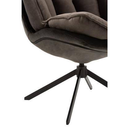 J-Line stoel Relax Kussen op frame - textiel/metaal - grijs
