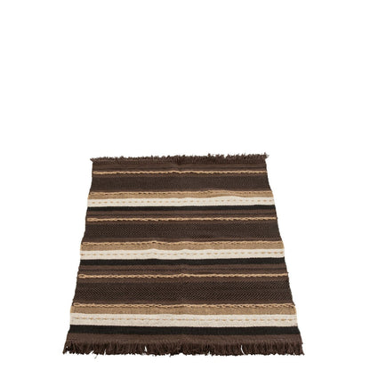 J-Line Plaid etnic - katoen - bruin/zwart/beige - 90 x 150 cm