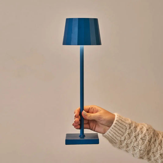 Wouter delftware blauw oplaadbare tafellamp-draadloos opladen, dimable, 120 uur batterijduur