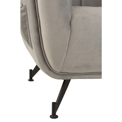 J-Line zetel Lounge - 1 pers - textiel/metaal - lichtgrijs