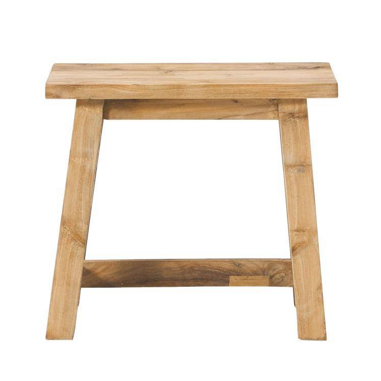HSM Collection-Rechthoekige Kruk Lawas-50x27x46-Naturel-Teak