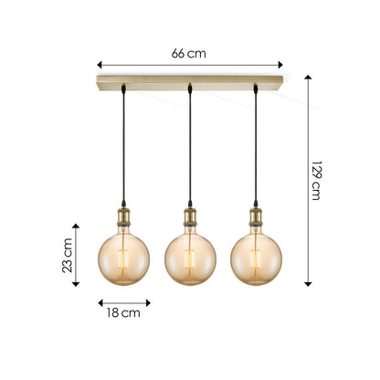 Home Sweet Home hanglamp vintage Globe LED 3L G18- dimbaar E27 amber