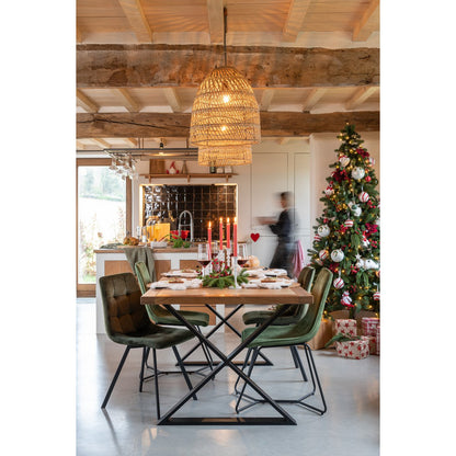 J-Line Stoel Claire Metaal/Textiel Groen