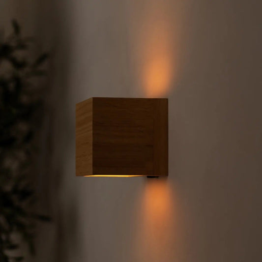Zand Lichtbruine Vierkante Wandlamp | Oplaadbaar, dimbaar en draadloos