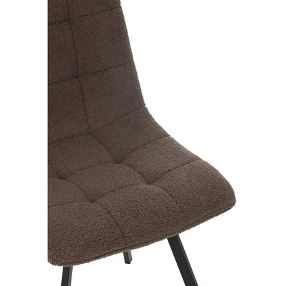 J-Line Eetstoel Clark Metaal/Polyester Bruin
