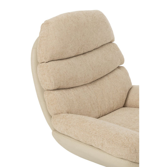 J-Line zetel Relax + Voetbank - metaal/multiplex - beige/zwart