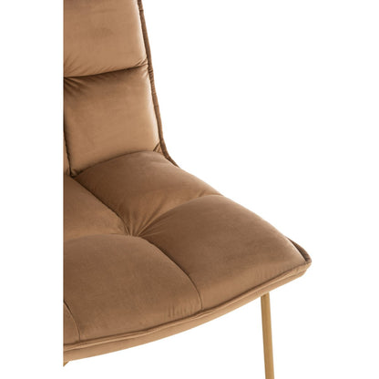 J-Line loungestoel Lisa - metaal/textiel - bruin