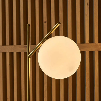 Madison Marmeren Lamp met Matglazen Bol – Elegante Tafellamp