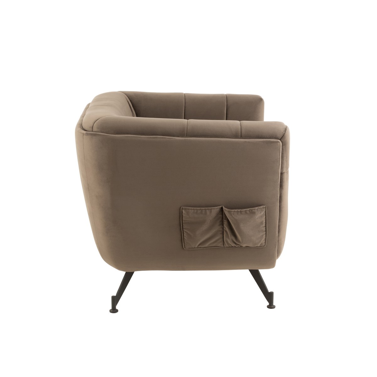 J-Line Lounge Zetel 1-Zit Textiel/Hout/Metaal Donker Grijs