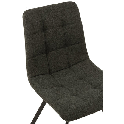 J-Line Stoel Babette Textiel/Metaal Donker Grijs
