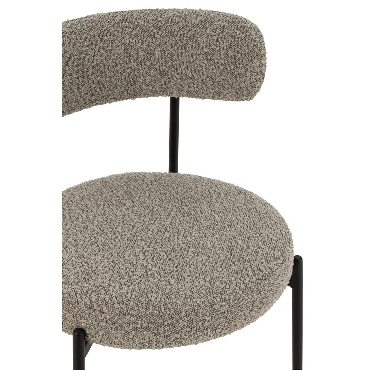 J-Line stoel Bouclé - multiplex/polyester - grijs/zwart