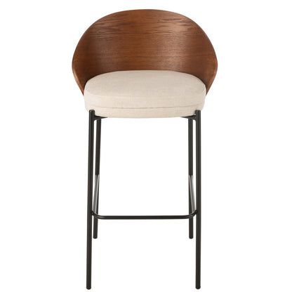 J-Line barstoel Lone - multiplex/metaal - bruin/beige