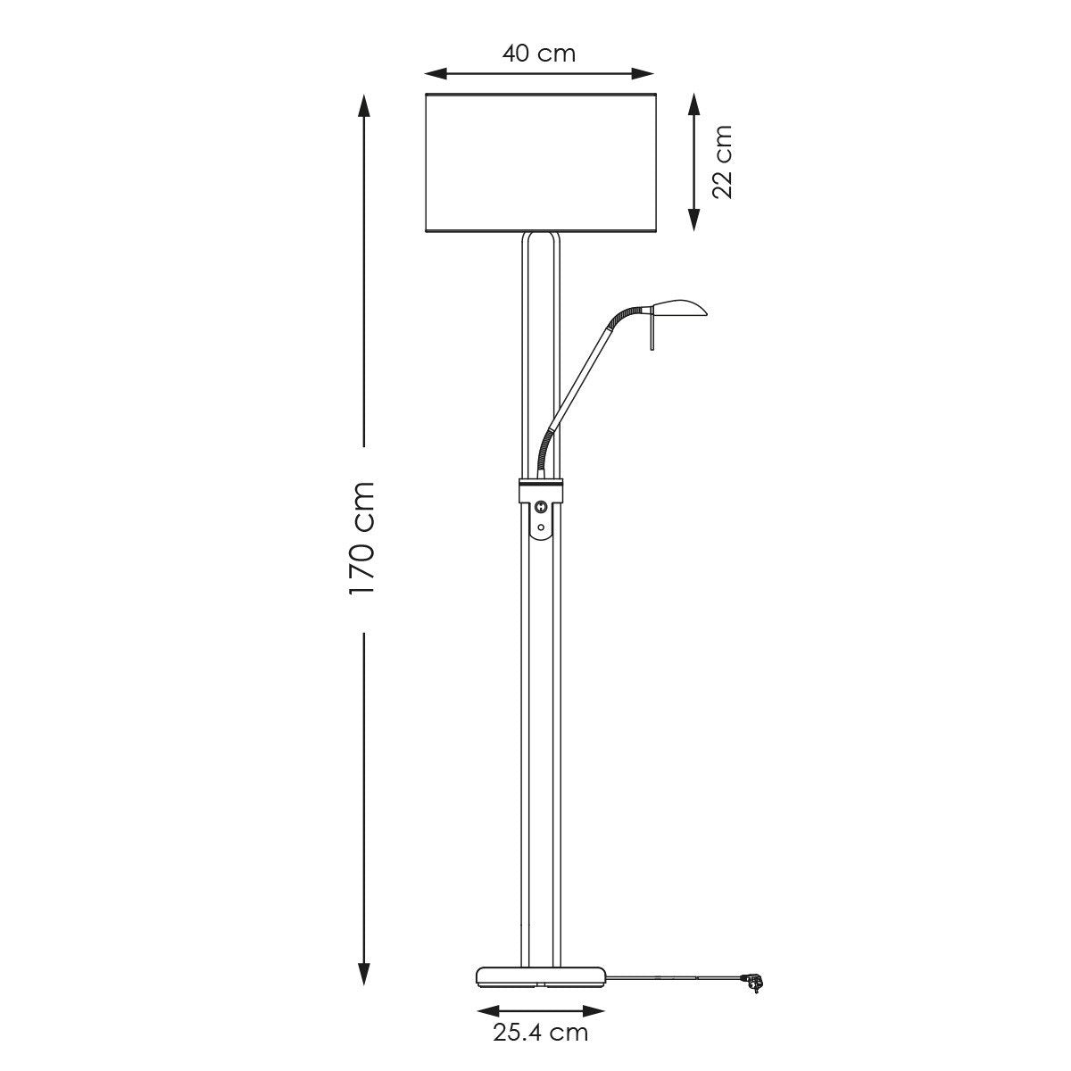 Home Sweet Home Moderne Vloerlamp - 40/40/170cm - Linnen Lampenkap
