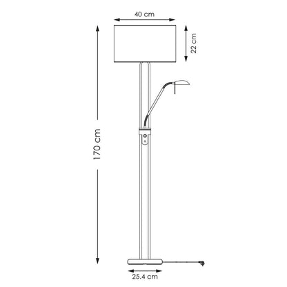 Home Sweet Home Moderne Vloerlamp - 40/40/170cm - Linnen Lampenkap
