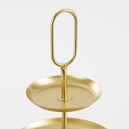 Rama Etagere 2 Laags - L28 x B28 x H36 cm - Metaal - Goud