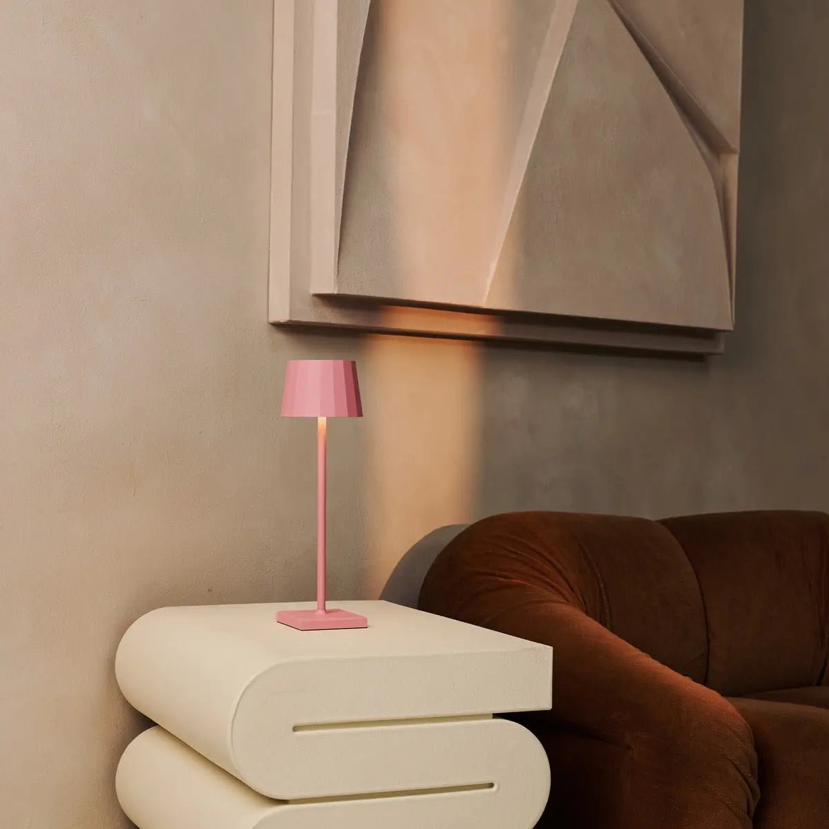 Wouter Flamingo Roze oplaadbare tafellamp-Draadloos opladen, dimbare, 120 uur batterijduur