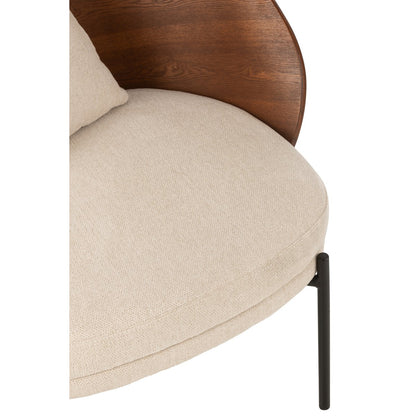 J-Line Loungestoel Multiplex/Metaal Bruin/Beige