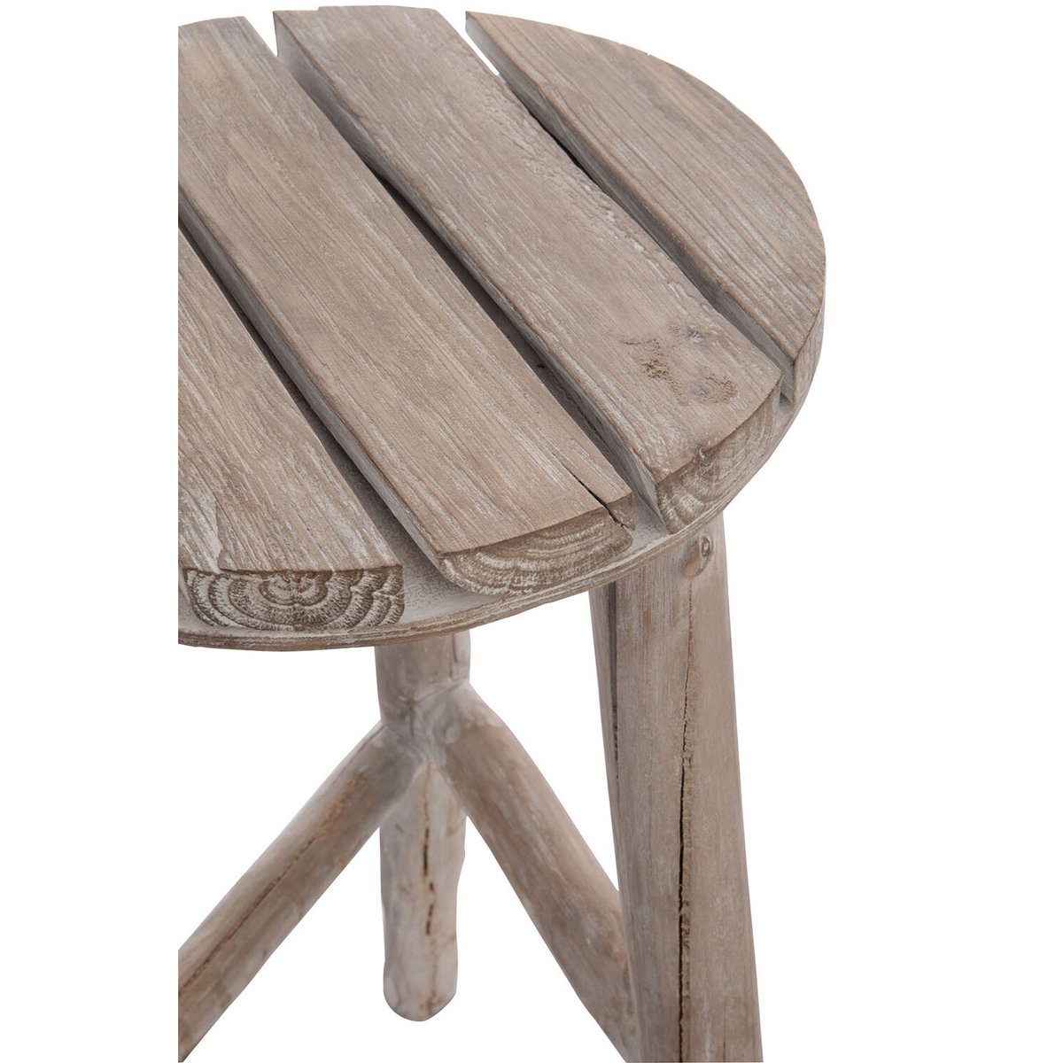 J-Line barkruk Rond - hout - wit - medium