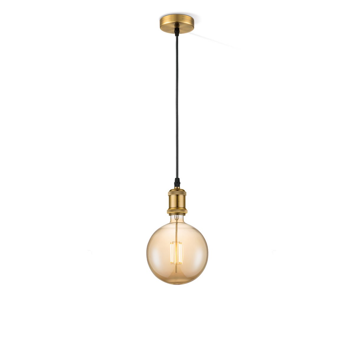 Home Sweet Home hanglamp vintage Globe - G180 - dimbaar E27 amber