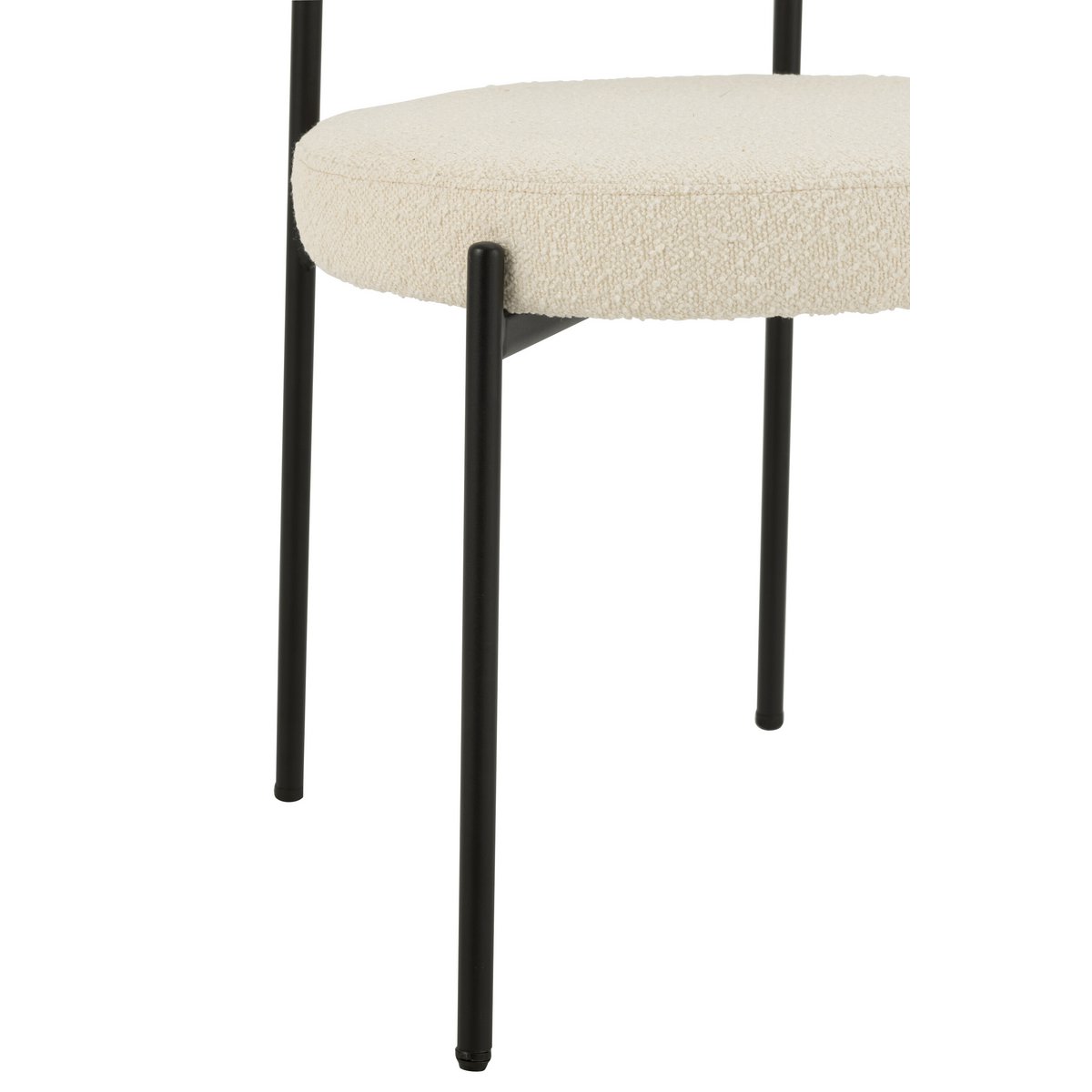 J-Line stoel Bouclé - multiplex/polyester - wit/zwart