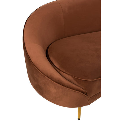 J-Line sofa Elisabeth - textiel/metaal - bruin