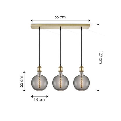 Home Sweet Home hanglamp vintage - 3 LED lamp G180 - dimbaar E27 rook