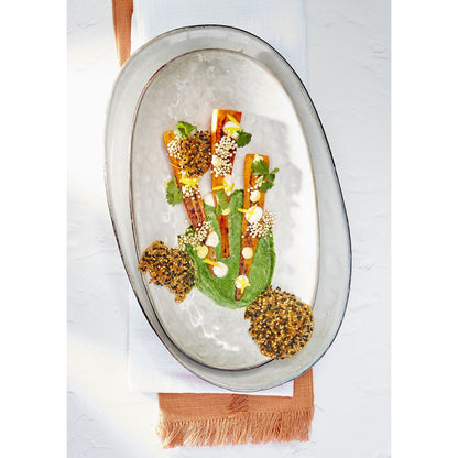 Tabo Ovaal Bord - L36 x B22 x H5 cm - Grijs