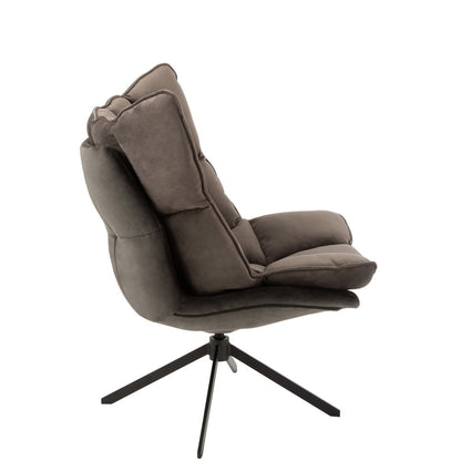 J-Line stoel Relax Kussen op frame - textiel/metaal - grijs