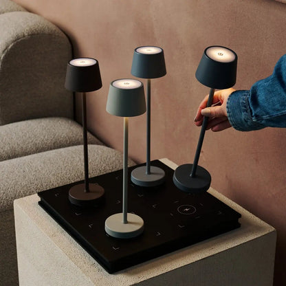 Vondel Mini Shadow Gray Oplaadbare en draadloze lamp - draadloos oplaadbaar via laadstation