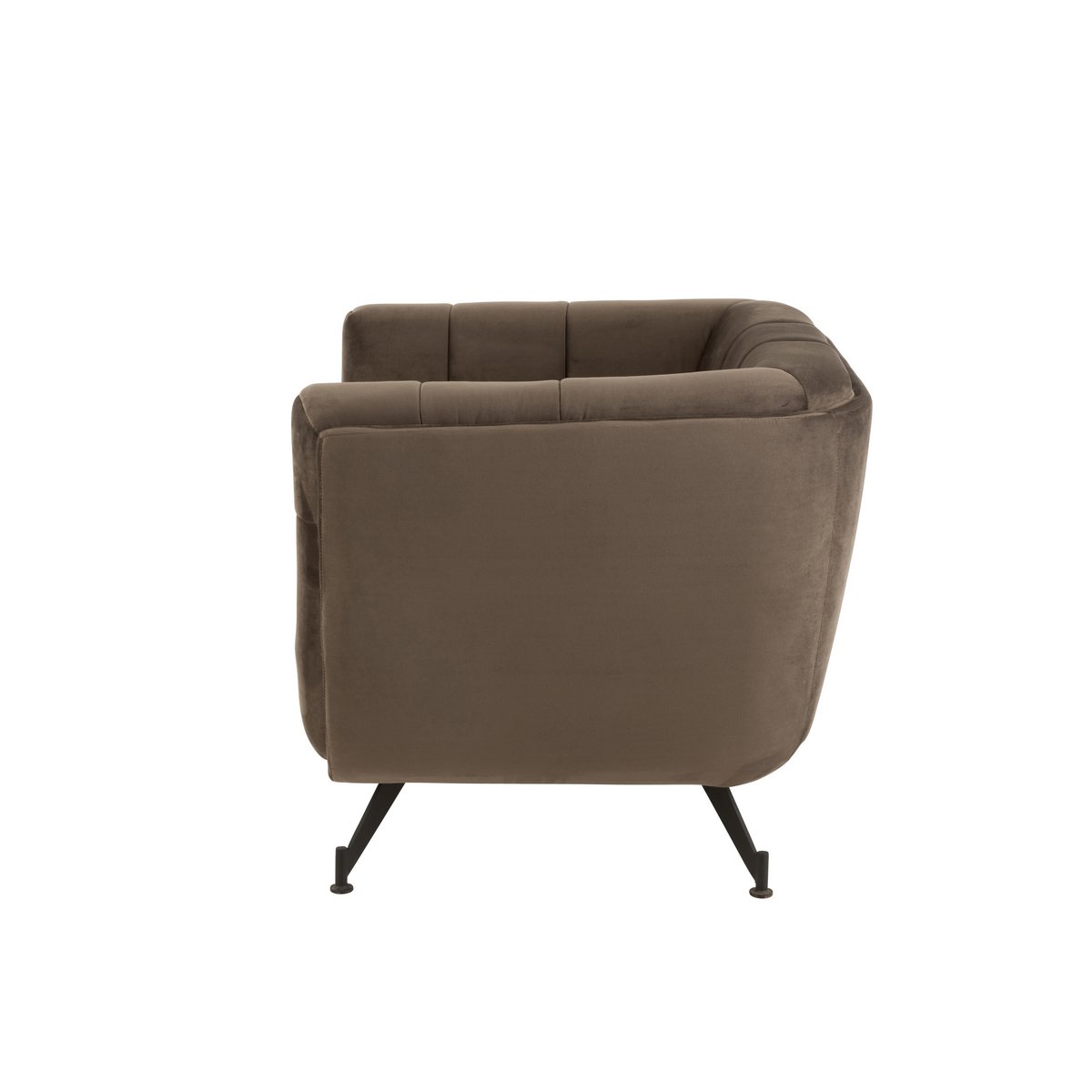 J-Line Lounge Zetel 1-Zit Textiel/Hout/Metaal Donker Grijs