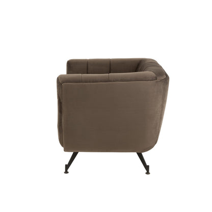J-Line Lounge Zetel 1-Zit Textiel/Hout/Metaal Donker Grijs
