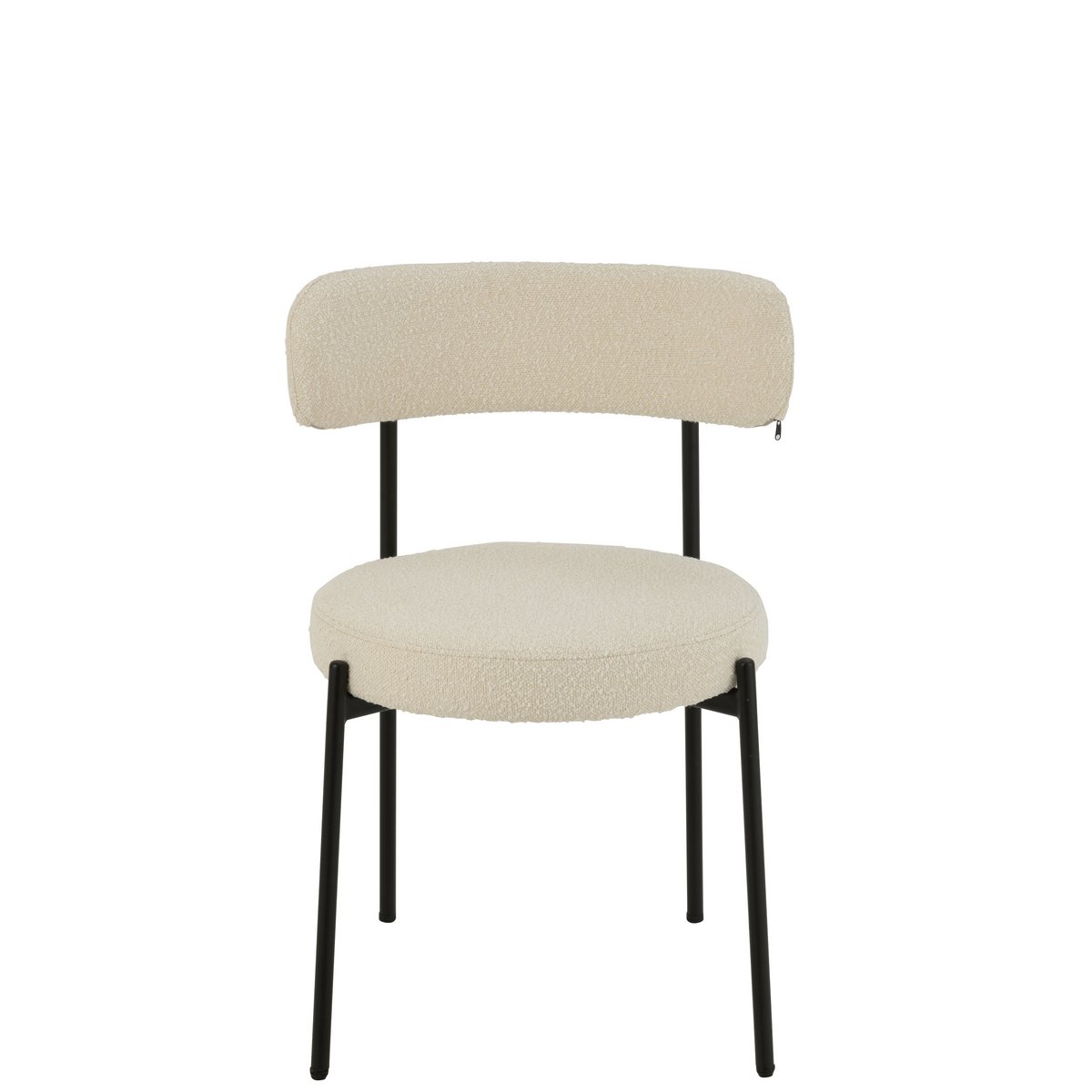 J-Line stoel Bouclé - multiplex/polyester - wit/zwart