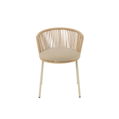 J-Line Stoel Toa Metaal/Koord Beige
