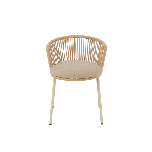 J-Line Stoel Toa Metaal/Koord Beige