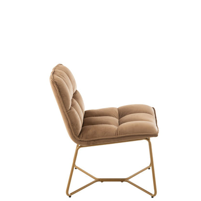 J-Line loungestoel Lisa - metaal/textiel - bruin