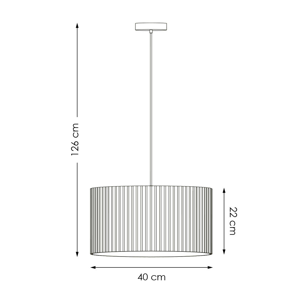 Home Sweet Home Cylindrische Corduroy Hanglamp - Karamel ø40 x 126cm