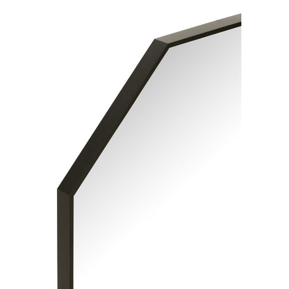 J-Line spiegel Achthoek - glas/metaal - zwart - Ø 65 cm