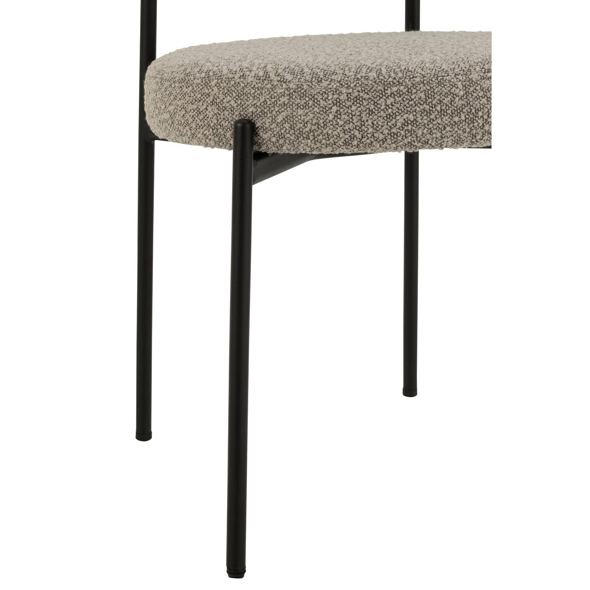 J-Line stoel Bouclé - multiplex/polyester - grijs/zwart