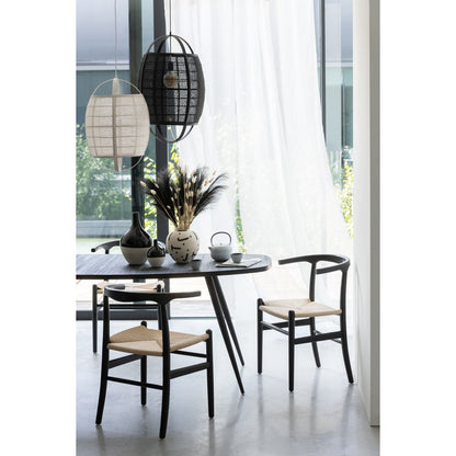J-Line Stoel Toon Beukenhout/Touw Zwart