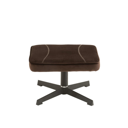 J-Line zetel Relax -+ voetbank - metaal/textiel - donkerbruin